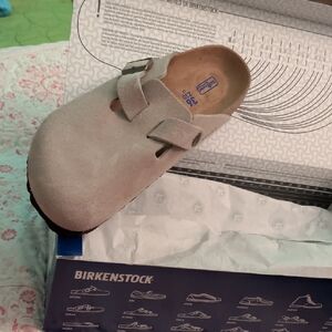 Birkenstock Light Brown Suede Slip-Ons